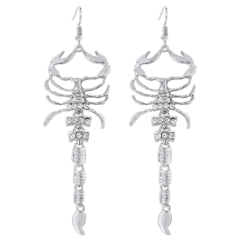 Gothic Scorpion Rhinestone Drop Earrings For Women Personality Insect Pendant Earring Party Jewelry Punk Girls Accessories