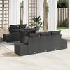 VidaXL 6-Piece Garden Sofa Set with Cushions In Black Poly Rattan 3357836