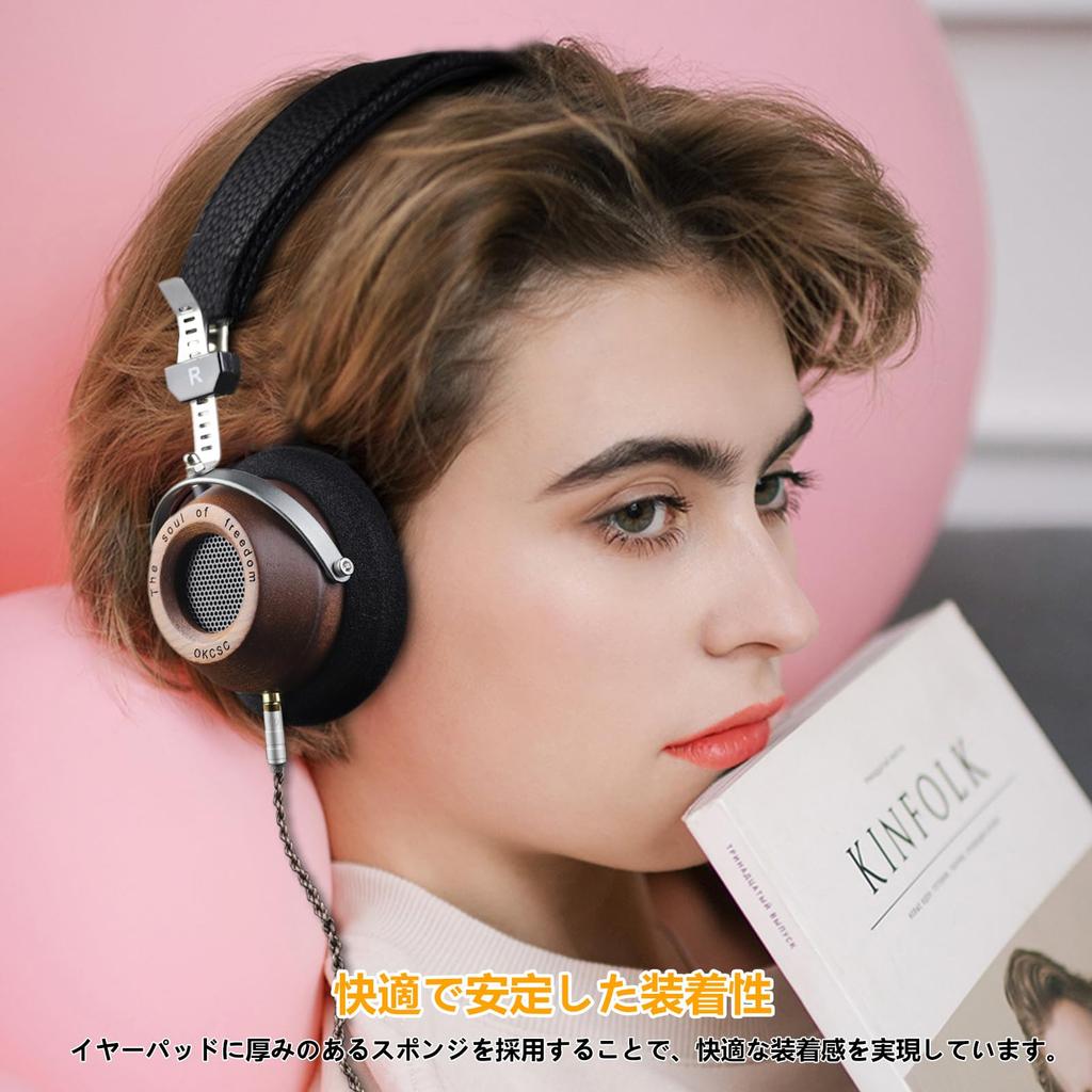 Наушники okcsc M1 Pro с проводным деревянным корпусом, ретро-динамиком 40 мм, съемным кабелем, совместимым со стереонаушниками, полуоткрытым усилителем/плеером для музыки/фильмов