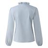 Fashion Woman Temperament Long Sleeve Ruffle Blouse Solid Colour Comfort Shirt
