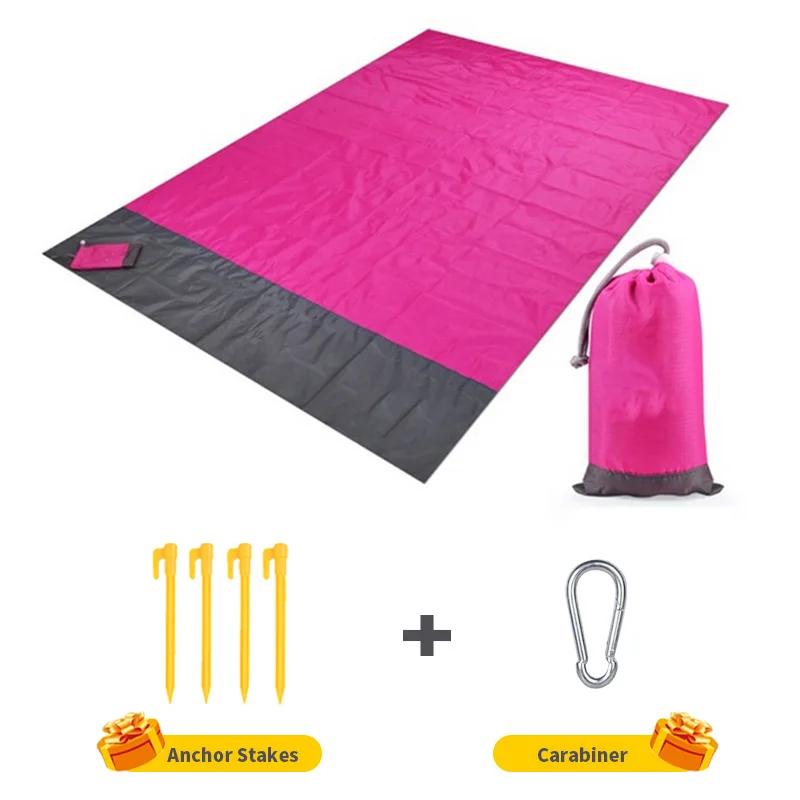 Waterproof Pocket Beach Mat 2X1.4M Sandproof Beach Blanket  Portable Lightweight Picnic Blanket Camping Mat for Travel Hiking Sp
