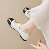Weiwei Girl 222-30 French Mary Jane Shoes Women's Word with Light Mouth Soft Bottom Round Head Color Matching Flat Sole Single Shoe