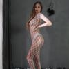 Plus Size Women Hollow Fishnet One-piece Stocking Open Net Lingerie Sexy See-through Lingerie