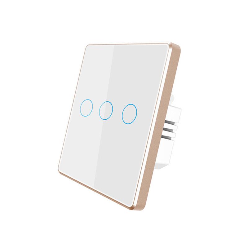 LangYeao ZigBee EU UK Aluminum Frame Tuya Smart Touch Switch 1/2/3 Gang Wall Light Switch No Neutral No Capacitor for Smart Home