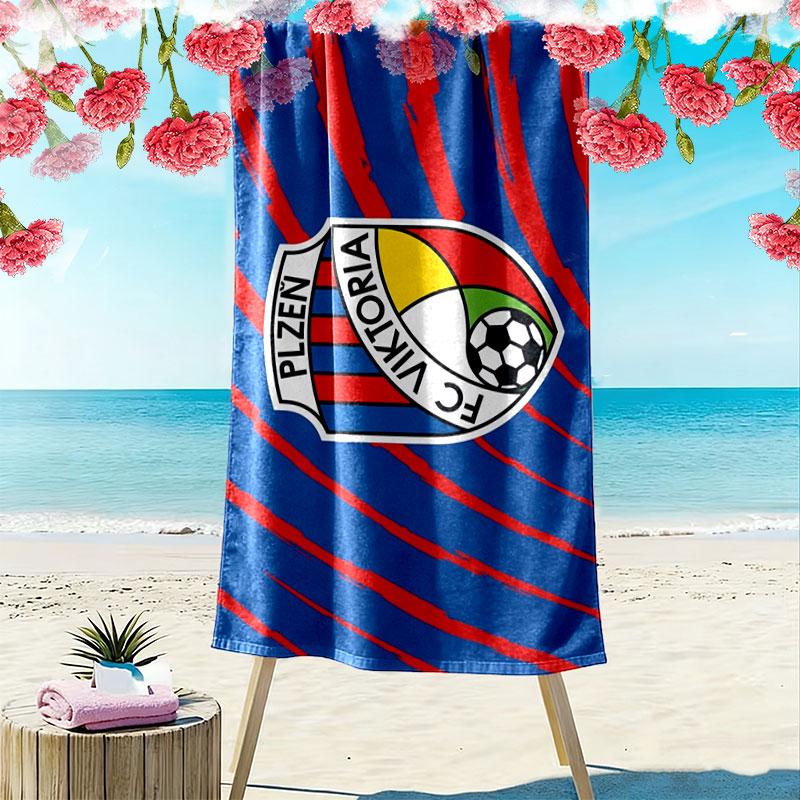 FC Viktoria Plzen Print Beach Towel, Large Soft Quick Dry Towel for Beach Camping Swimming
