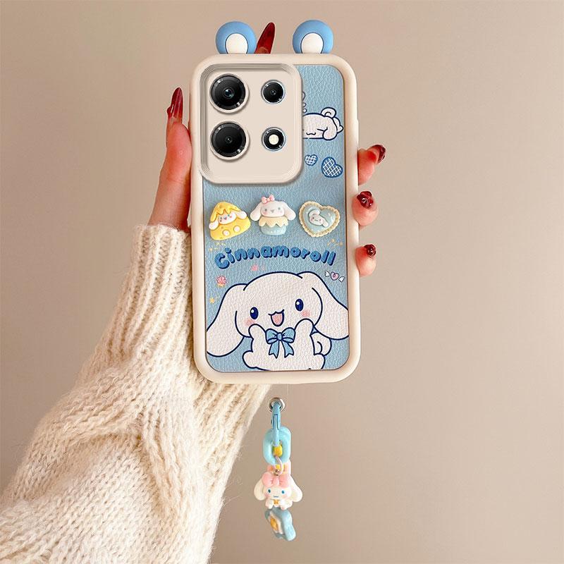 KEYSION Милый чехол с 3D-мультяшным изображением уха для Infinix Note 30 с браслетом, мягкий силиконовый противоударный чехол для телефона Infinix Note 30 5G