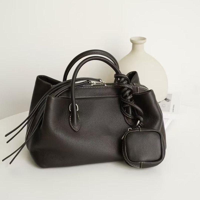 Женская сумка из натуральной кожи, легкая, роскошная, многослойная, сумка Mantou, большая вместимость, стиль Lazy Style, высококачественная, сумка-мессенджер на одно плечо