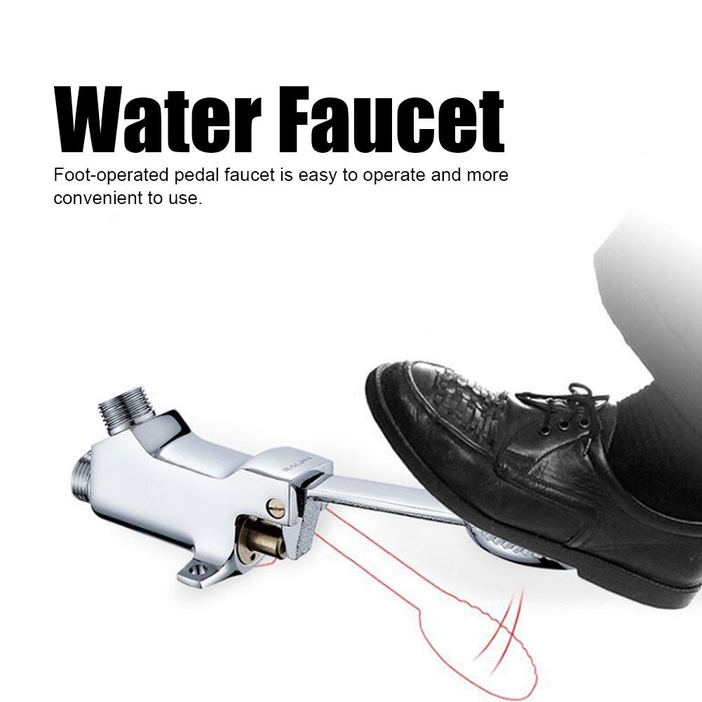 G1/2in Педальный тип одинарный медный водопроводный кран для холодной воды с ножным управлением для домашней больницы