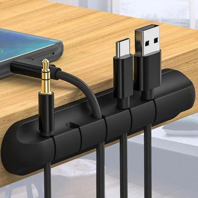 Органайзер для кабелей, держатель проводов, гибкий органайзер для USB-кабелей, аккуратные силиконовые клипсы для мыши, клавиатуры, наушников, протектор