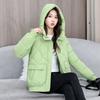 Свободная теплая хлопковая одежда с подкладкой Женская зимняя универсальная повседневная хлопковая одежда с капюшоном Модное пальто