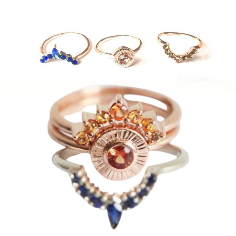 Красивый геометрический свадебный набор из розового золота, идеально подходящий для подарков на помолвку