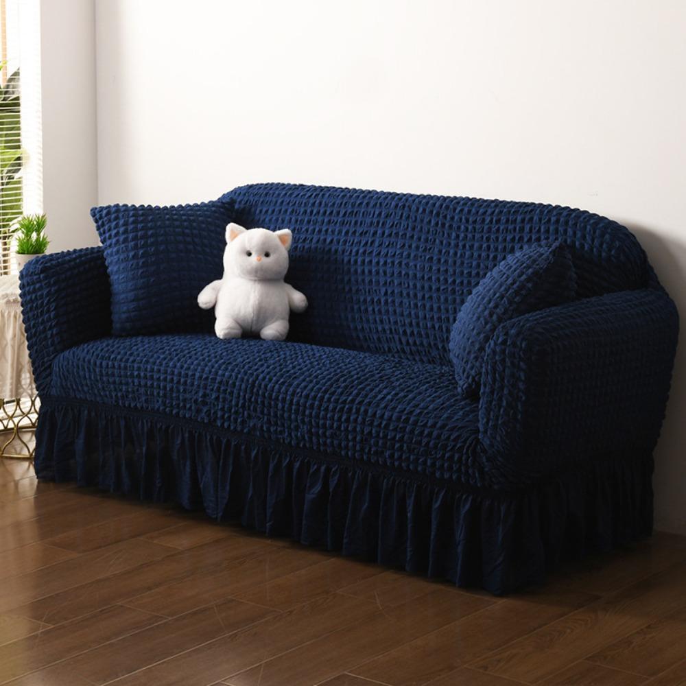 Плотный эластичный кружевной чехол на диван из пузырчатой марли, накидка на диван, нескользящий, с полным покрытием