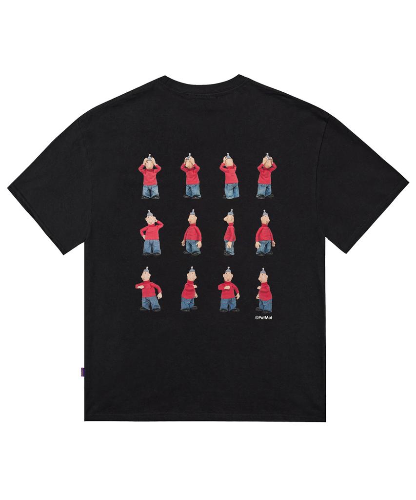 LAUGHER [Pat&Mat] Motion Mat T-Shirt - Black