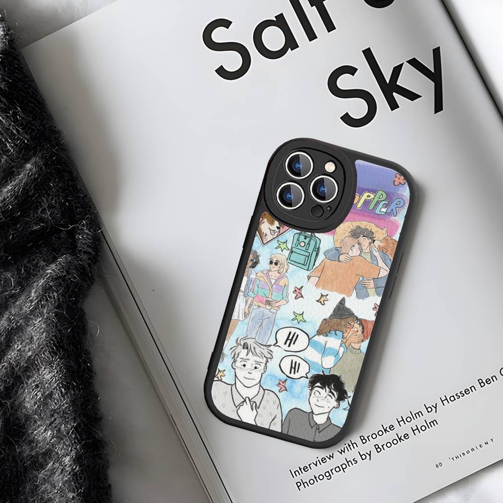 Love Heartstopper Cute Leather Phone Case For IPhone 16 14 15 Pro Plus 13 12 11 Pro Max Silicone Cover
