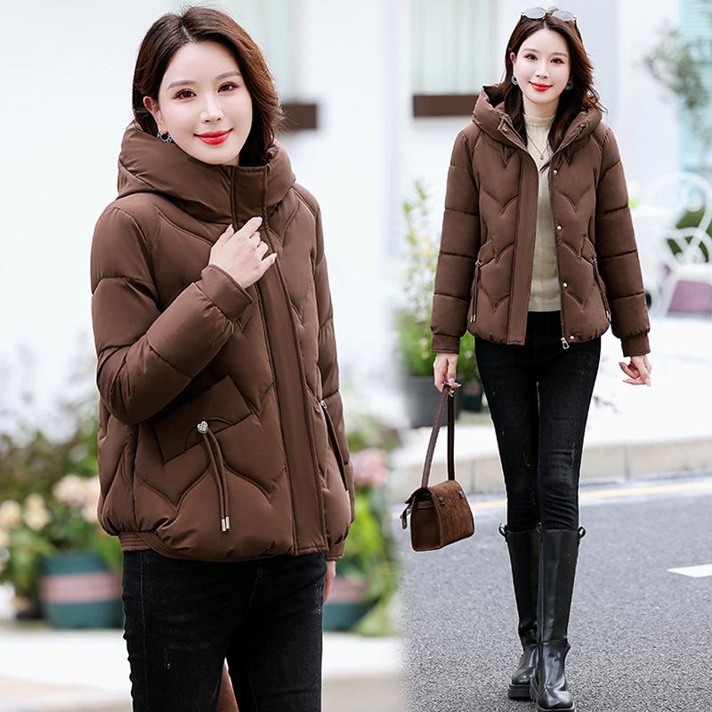 Women's New Fashionable Versatile Hooded Cold Fluffy Thickened Warm Loose High-quality Fabrics Casual Sports Cotton Coat Jacket