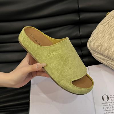 Летние пробковые сандалии женские модные клоги на толстой подошве шлепанцы женские замшевые пляжные сандалии с поддержкой свода стопы женские клоги сандалии
