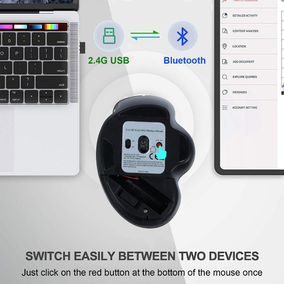 Беспроводная мышь геймерская игровая мышь Bluetooth мышь беспроводная эргономичная мышь 6 кнопок 2,4G BT двухрежимная USB компьютерная мышь для ПК
