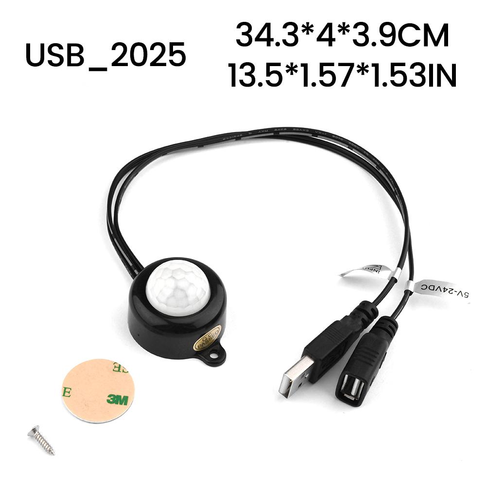 DC 5-24V PIR Infrared Motion human body Sensor Detector USB interface 5.5 DC Plug Mini Corridor Closet Underbed LED Light Switch