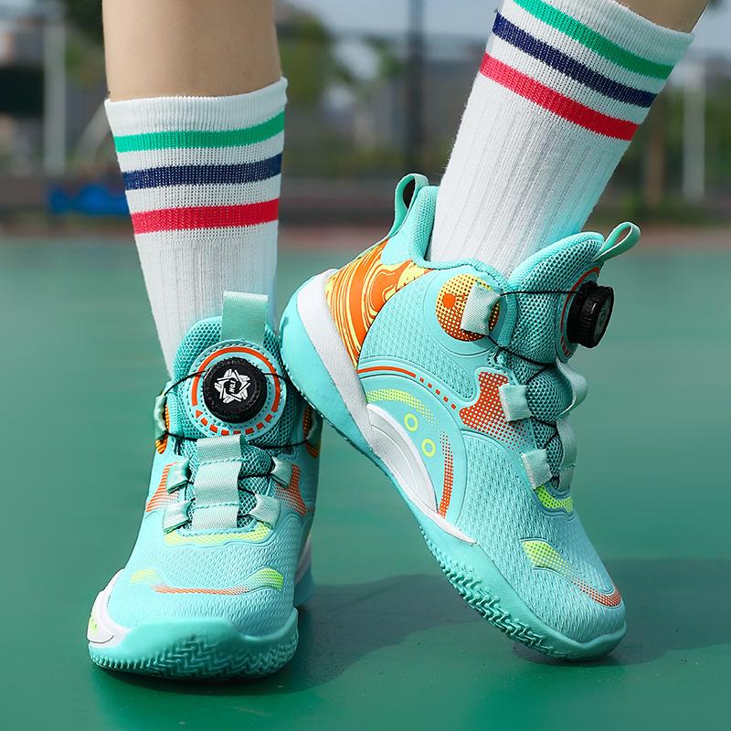 Детские баскетбольные кроссовки, актуальные боевые, новые, кожаные, для мальчиков, спортивная обувь, нескользящие, амортизирующие, кроссовки для бега для больших мальчиков