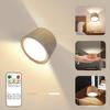 LED Sconces Wall Mounted Lamps Remote Control Rechargeable Bedroom Bedside Reading Light