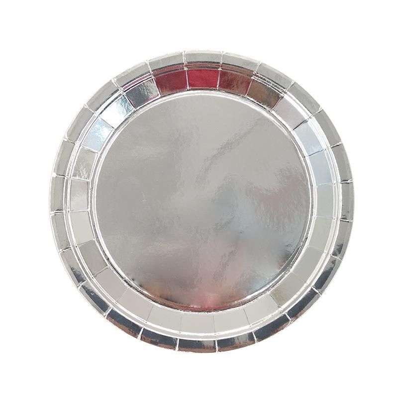 Серебряные бумажные тарелки, баннер, скатерть, декор для вечеринки по случаю дня рождения, одноразовая посуда, принадлежности для вечеринки по случаю рождения ребенка, свадьбы, мальчишника