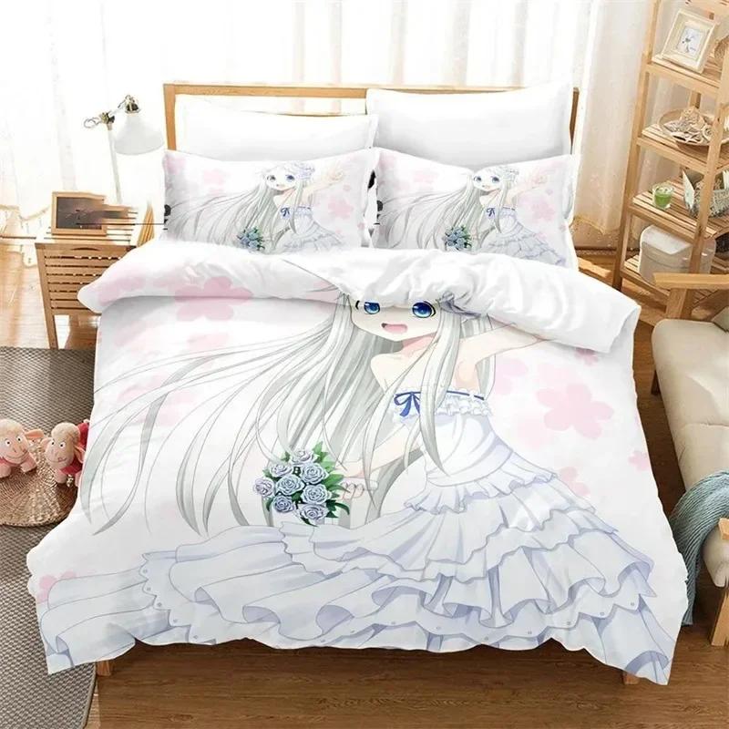 3D-печатные комплекты постельного белья в стиле аниме Anohana Honma Meiko, изысканный комплект постельного белья, пододеяльник, комплект постельного белья, роскошный подарок на день рождения