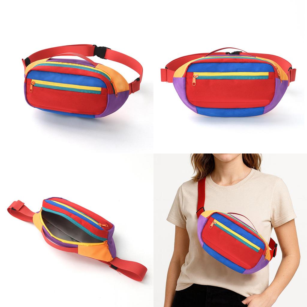 Polyester Hip Bag For Couples With Zipper Pockets For Outdoor Sports And Daily Use