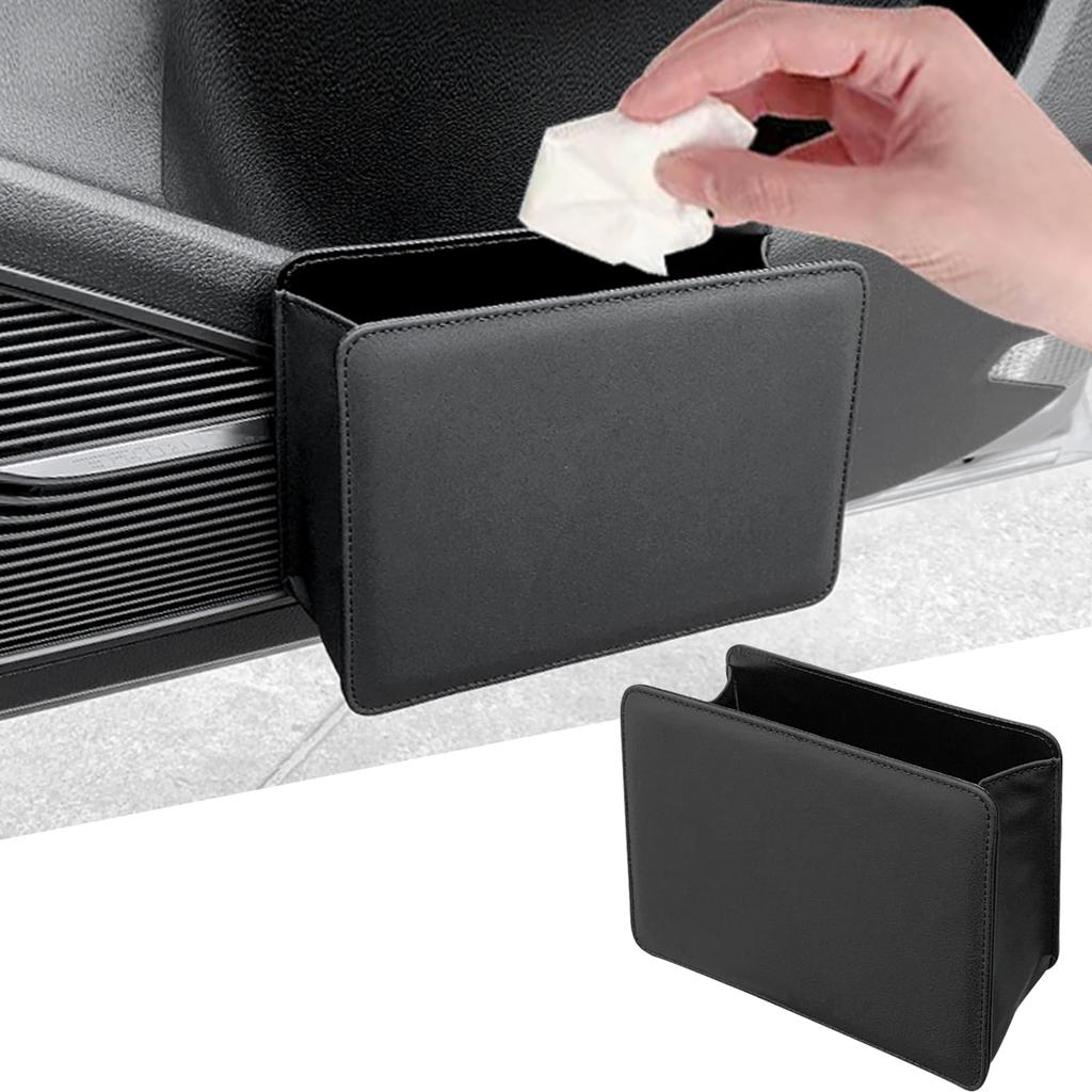 Ysemco Car Trash Car Storage Storage Door Back Seat Can, Box, Case, Small, Foldable, Storage, Driver/Passenger Seat, (Black)