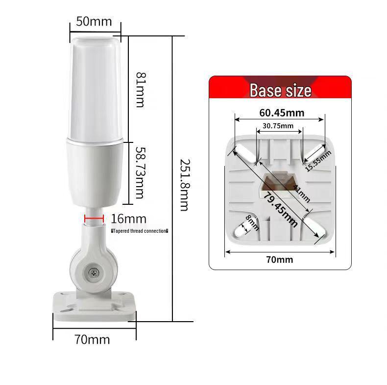 24V CNC Machine Tool Signal Light: Integrated Three-Color LED Alarm with Audible and Visual Alerts
