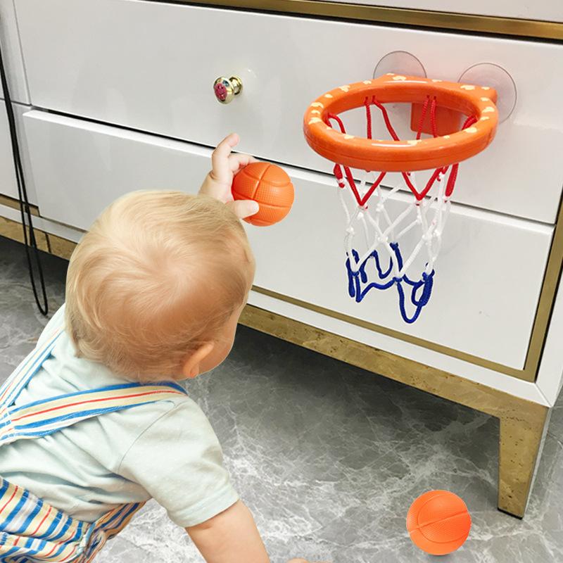 Baby Bath Toy Children Water Play Toys Set Bathroom Bathtub Suction Cup Shooting Basketball Hoop with 3 Balls Bath Toys for Kids