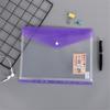 6Pcs File Bag 11-hole Loose-leaf PP Plastic Snap Button A4 File Pocket for Teacher