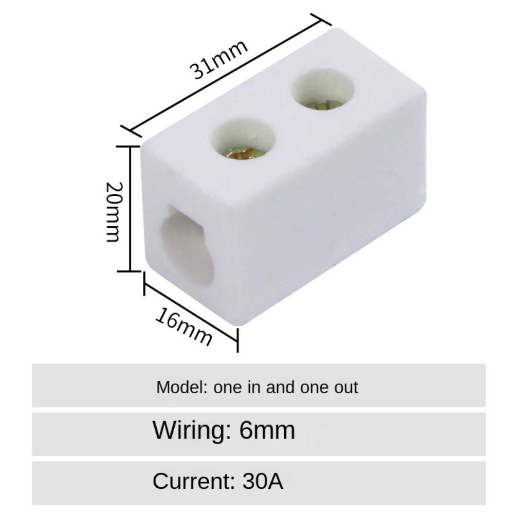 High-temperature Resistant Screw Wire Connector Terminals 1 In 1 Out Ceramic Terminal Post