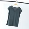 Solid V Neck Basic Tshirt Women Summer Modal Loose Tee Tops Casual Undershirt