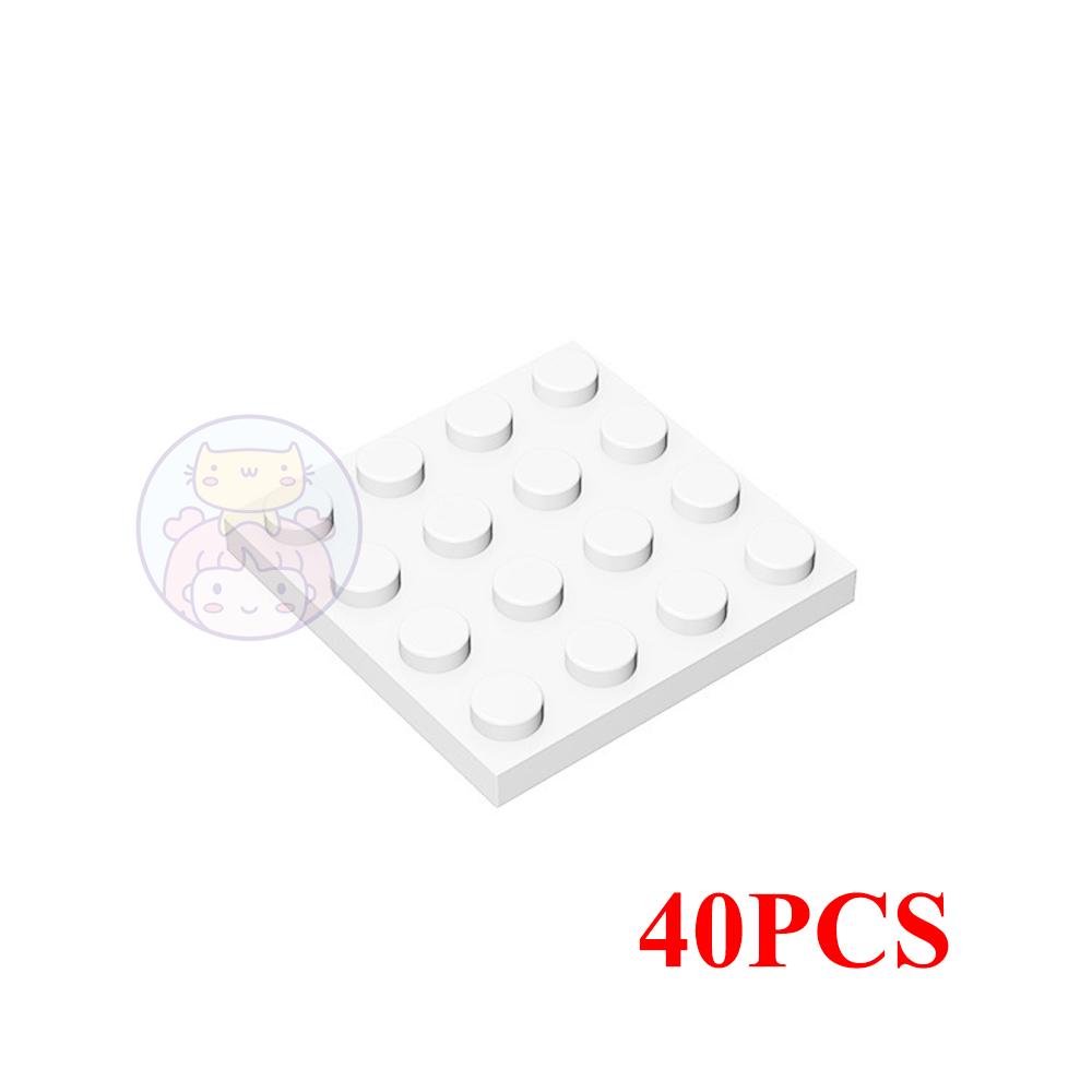 40 ШТ. Детали для сборки MOC 3031 Тонкая пластина 4x4 точки Строительные блоки Фигурки Кирпичики DIY Образовательная Креативная игрушка для детей