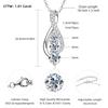 Anziw 925 Sterling Silver Fashion All Moissanite Infinity Pendant Necklace Women's Adjustable S925 Chain Wedding Christmas Gift