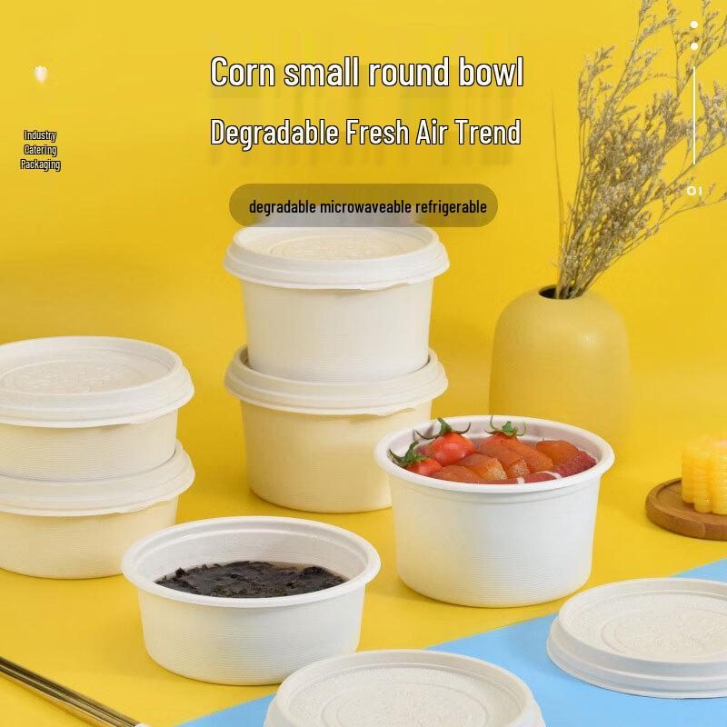 Eco-Friendly Corn Starch Round Disposable Meal Box