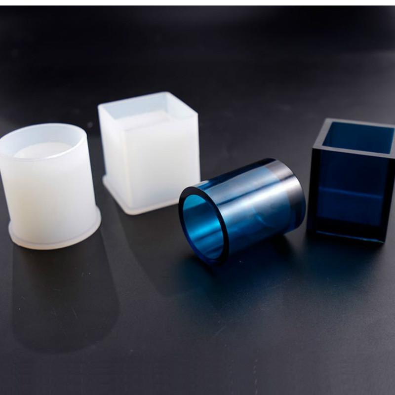 1 круглая силиконовая форма «Кристалл», форма для держателя ручки из эпоксидной смолы своими руками, квадратная форма для держателя ручки для аксессуаров для рукоделия