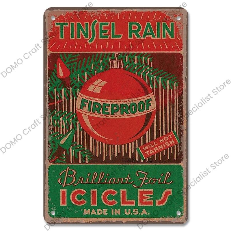 Christmas Tree Bells Santa Claus Poster Vintage Metal Tin Signs Merry Christmas Retro Metal Plate Cafe Bar Pub Home Wall Decor