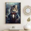 Steampunk Interesting Animal Cat Parrot Canvas Printing Poster Wall Art Decor Painting Home Room Decoration No Frame