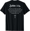 Иоанн 3:16 христианских библейских стихов WWJD Религиозный дизайн спины Футболка