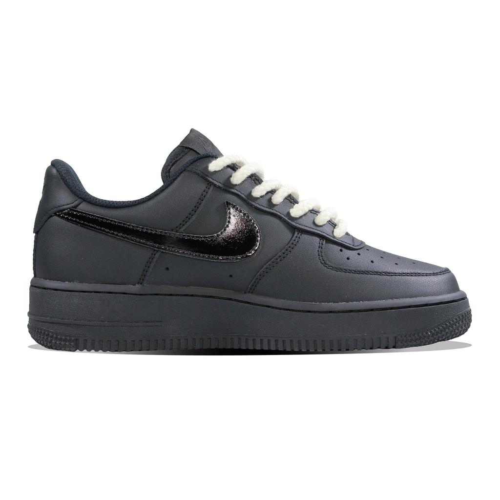 Nike Air Force 1 Dark Power, Air Force 1 Cushioning, Wear Resistant Low top Skateboard Shoes Unisex Black CW2288-001(Team30-)