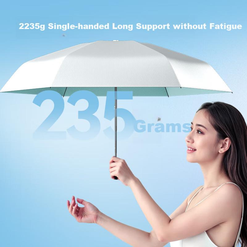Little Silver Shield Capsule Sun Umbrella, Dual-Use for Sunny And Rainy Days, UV Protection, Sun Protection Umbrella, Folding Umbrella, Tiffany Blue