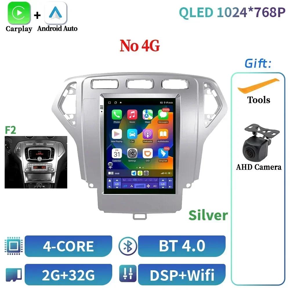 9,7 дюйма Для Ford Mondeo 4 2006-2010 Android 14 Беспроводной Carplay Автомагнитола Мультимедиа 4G GPS CarPlay Экран Автомагнитола Навигация