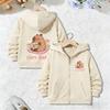 Sweatshirts Stylish Hoodie Capybara Jacket for Boys Girls Zipper Spring and Autumn Trendy Manga Cartoon Zip Up Kids