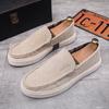 Мужские туфли-лодочки Step on cuff with one foot Corduroy Casual Shoes for Men Classic Fashion Linen Sole Fisherman Shoes 2024 New Style