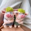 Милый брелок в виде животного, забавные зеленые волосы, плюшевые животные, сердитая свинья, кукла, подвеска, автомобильный рюкзак, украшение, мягкая игрушка, подарок
