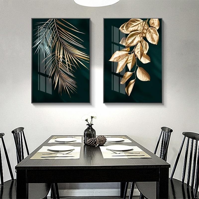 Canvas Poster Painting Nordic Decoration Golden Leaf Plants Print Wall Art Painting Decorative Pictures Wall Paintings for Living Room Home Decor