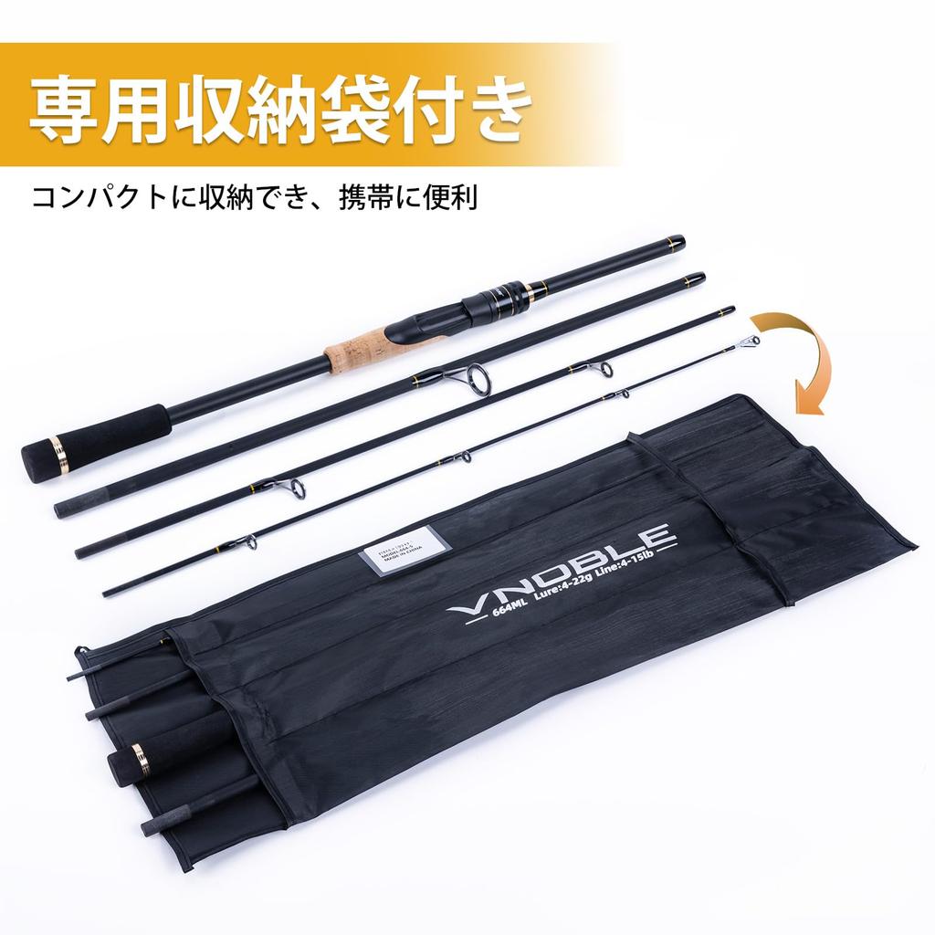 Спиннинговое удилище Goture, 1,98 м 6 футов, рукоятка EVA, 4 секции, углеволокно, легкое, портативное, для морской и пресноводной рыбалки, морской окунь, эггинг