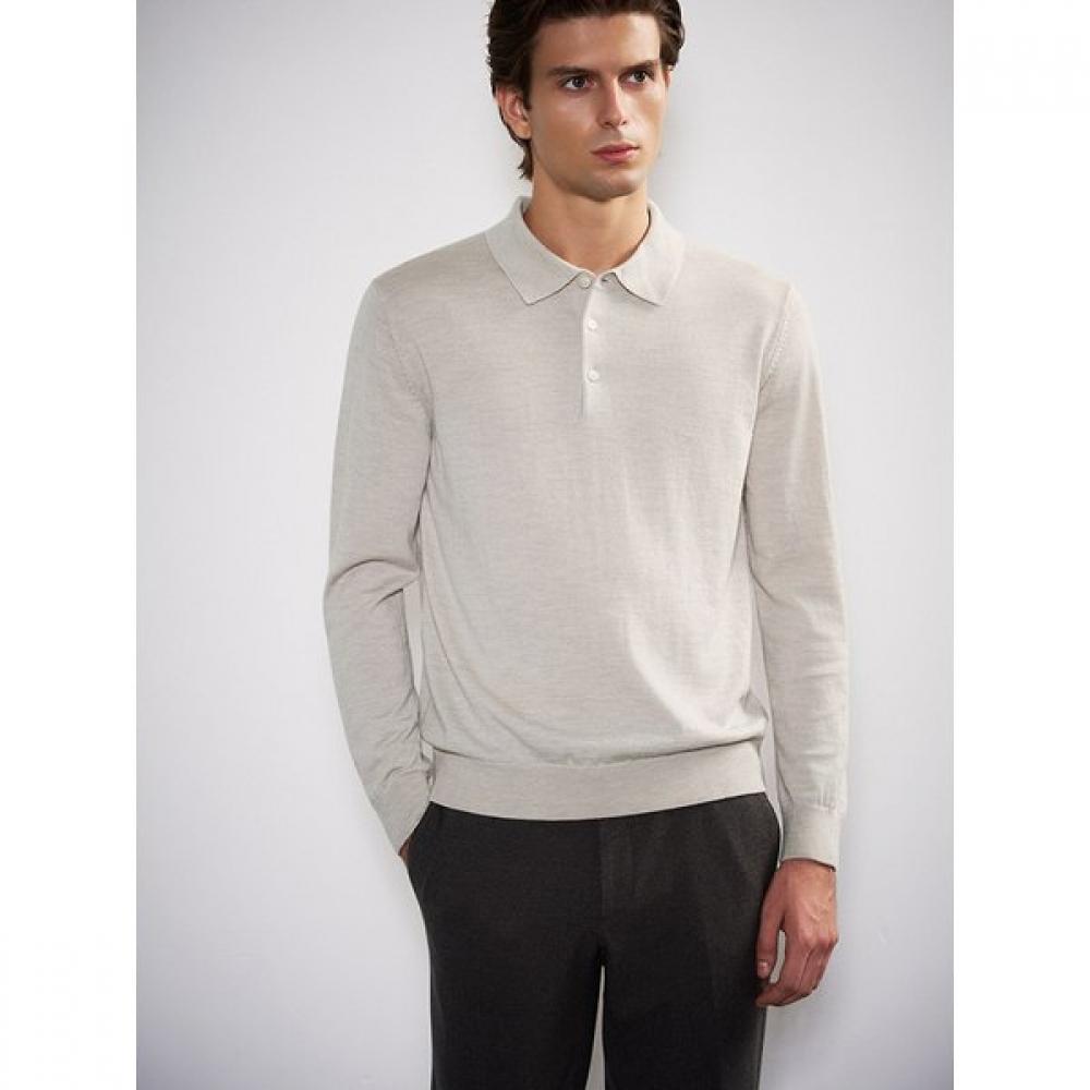 Glxy Wool Polo Neck Sweater Beige Gc6851e01a