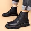 2025 New High-top Thick-soled Men's Boots British Style Trend Martin Boots Men's Warm and Velvet Tooling Boots